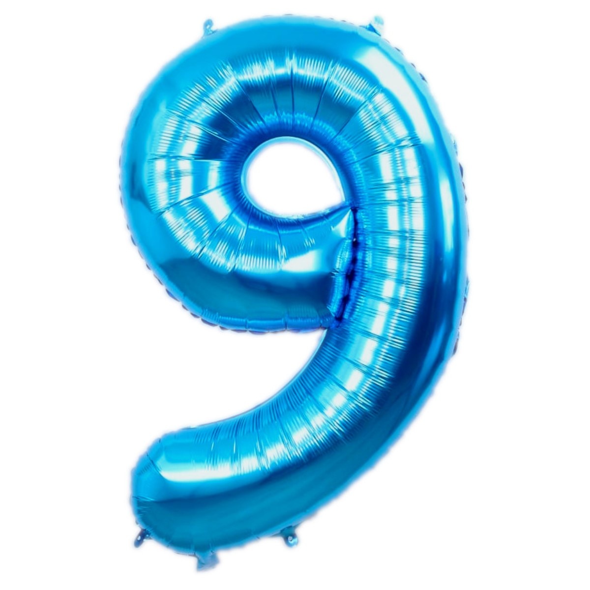 Q2party Folieballon Cijfer 9 Blauw - XL 86 Cm