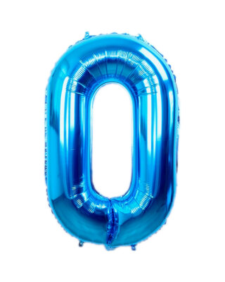Q2party Folie Ballon Cijfer 0 Blauw - XL 86 Cm