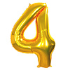 Folieballon Cijfer 4 Goud - XL 86 Cm
