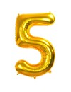 Q2party Folie Ballon Cijfer 5 Goud - XL 86 Cm