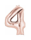 Q2party Folie Ballon Cijfer 4 Rose goud - XL 86 Cm