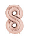 Q2party Folie Ballon Cijfer 8 Rose goud - XL 86 Cm
