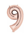 Q2party Folie Ballon Cijfer 9 Rose goud - XL 86 Cm