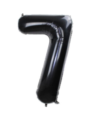 Q2party Folie Ballon Cijfer 7 Zwart - XL 86 Cm
