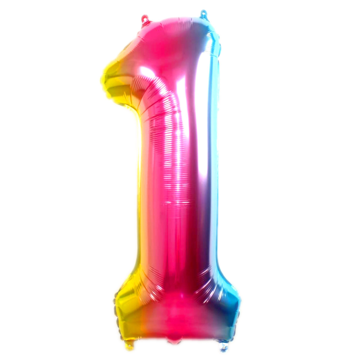 Q2party Folieballon Cijfer 1 Regenboog - XL 86 Cm