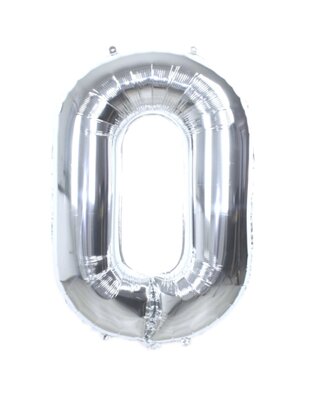 Q2party Folie Ballon Cijfer 0 Zilver - XL 86 Cm