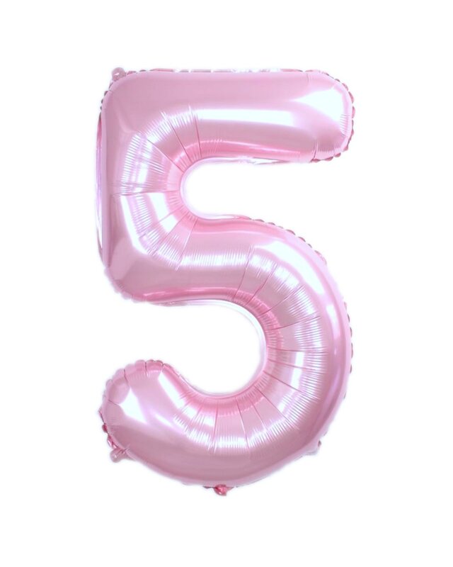 Q2party Folieballon Cijfer 5 Roze - XL 86 Cm