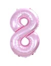 Q2party Folie Ballon Cijfer 8 Roze - XL 86 Cm
