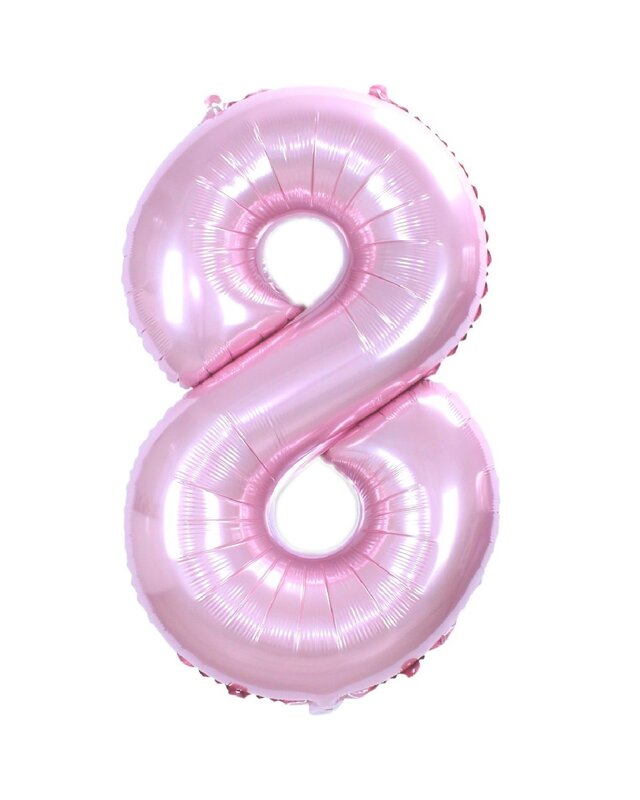 Q2party Folieballon Cijfer 8 Roze - XL 86 Cm