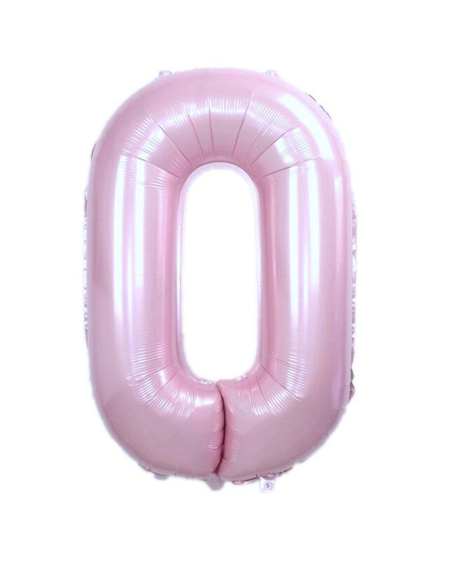 Q2party Folieballon Cijfer 0 Roze - XL 86 Cm