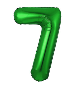 Q2party Folie Ballon Cijfer 7 Groen - XL 86 Cm