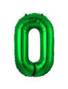 Q2party Folie Ballon Cijfer 0 Groen - XL 86 Cm
