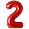 Folieballon Cijfer 2 Rood - XL 86 Cm