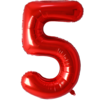 Folieballon Cijfer 5 Rood - XL 86 Cm
