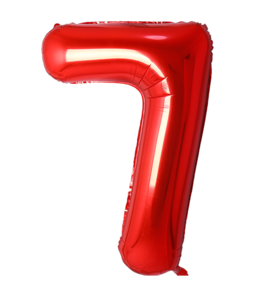 Q2party Folie Ballon Cijfer 7 Rood - XL 86 Cm