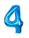 Q2party Folie Ballon Cijfer 4 Blauw - 70 Cm