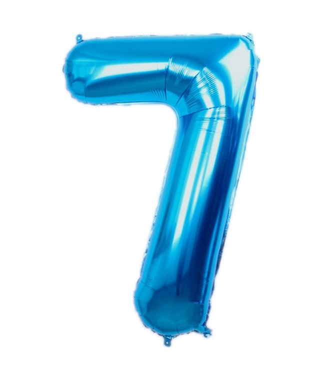 Q2party Folieballon Cijfer 7 Blauw - 70 Cm