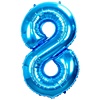 Folieballon Cijfer 8 Blauw - 70 Cm