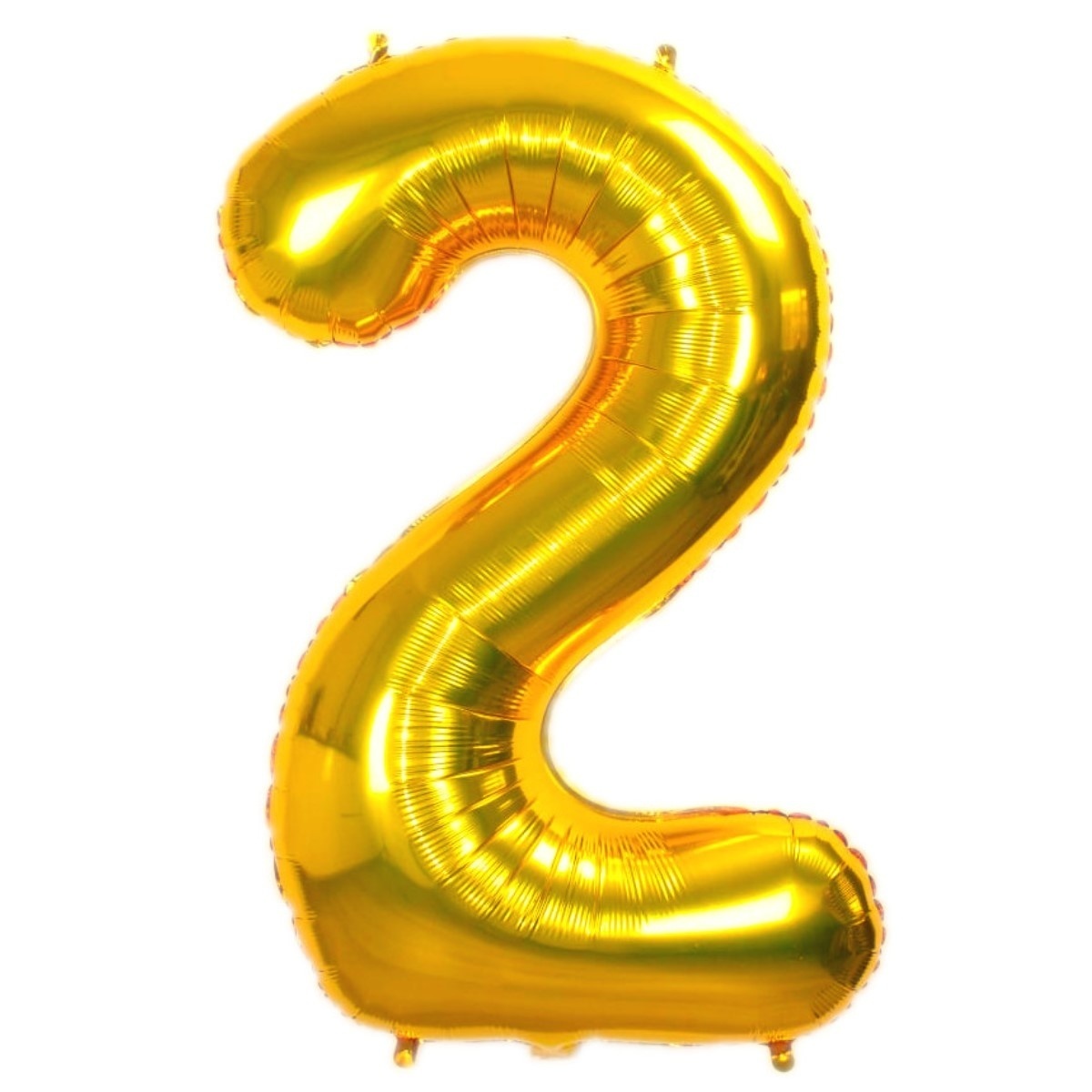 Q2party Folieballon Cijfer 2 Goud - 70 Cm