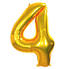 Folieballon Cijfer 4 Goud - 70 Cm