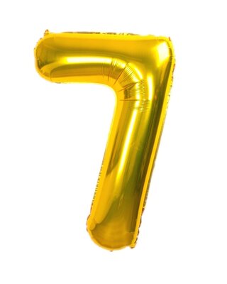 Q2party Folie Ballon Cijfer 7 Goud - 70 Cm