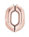 Q2party Folie Ballon Cijfer 0 Rose goud - 70 Cm