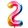 Folieballon Cijfer 2 Regenboog - 70 Cm