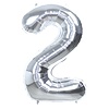 Folieballon Cijfer 2 Zilver - 70 Cm
