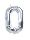 Q2party Folie Ballon Cijfer 0 Zilver - 70 Cm