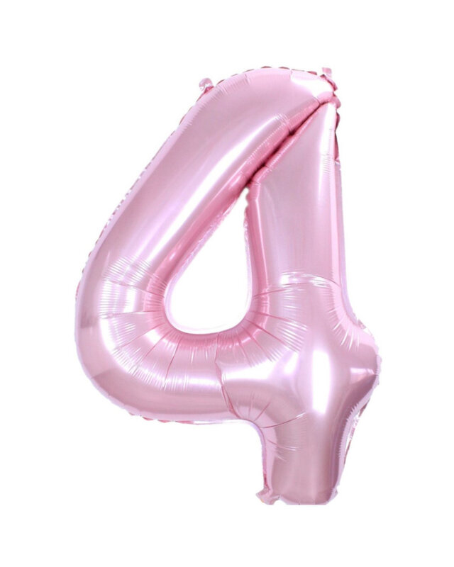 Q2party Folieballon Cijfer 4 Roze - 70 Cm