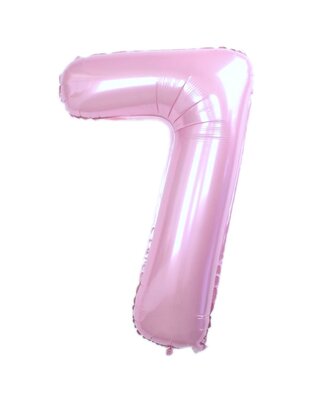 Q2party Folie Ballon Cijfer 7 Roze - 70 Cm