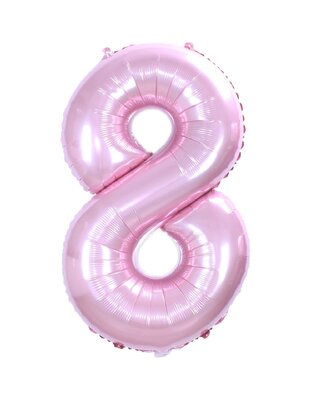 Q2party Folie Ballon Cijfer 8 Roze - 70 Cm
