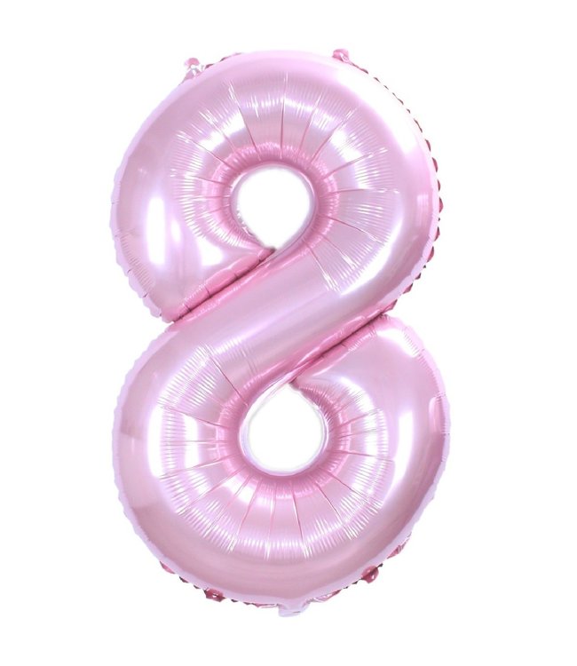 Q2party Folieballon Cijfer 8 Roze - 70 Cm