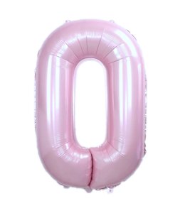 Q2party Folie Ballon Cijfer 0 Roze - 70 Cm