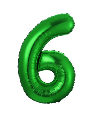 Q2party Folie Ballon Cijfer 6 Groen - 70 Cm