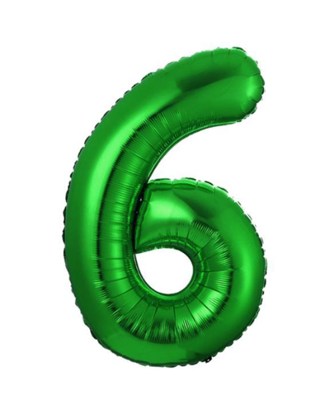 Q2party Folieballon Cijfer 6 Groen - 70 Cm