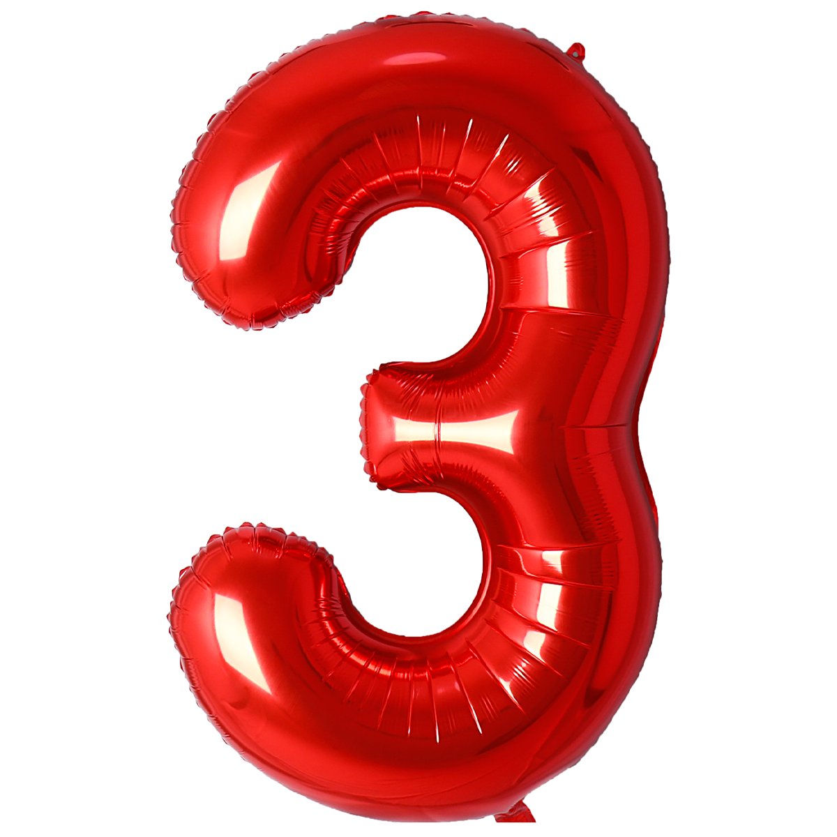 Q2party Folieballon Cijfer 3 Rood - 70 Cm
