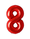 Q2party Folie Ballon Cijfer 8 Rood - 70 Cm