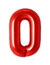 Q2party Folie Ballon Cijfer 0 Rood - 70 Cm