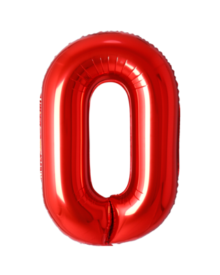 Q2party Folie Ballon Cijfer 0 Rood - 70 Cm