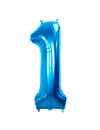 Q2party Folie Ballon Cijfer 1 Blauw - 36 Cm