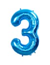 Q2party Folie Ballon Cijfer 3 Blauw - 36 Cm
