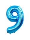 Q2party Folie Ballon Cijfer 9 Blauw - 36 Cm