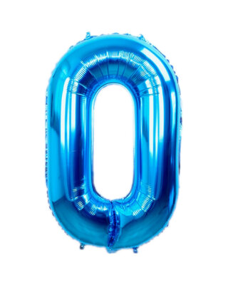 Q2party Folie Ballon Cijfer 0 Blauw - 36 Cm