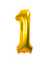 Q2party Folie Ballon Cijfer 1 Goud - 36 Cm