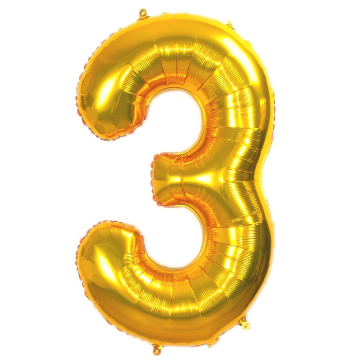 Q2party Folieballon Cijfer 3 Goud - 36 Cm