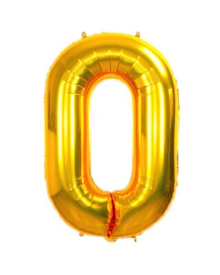 Q2party Folie Ballon Cijfer 0 Goud - 36 Cm