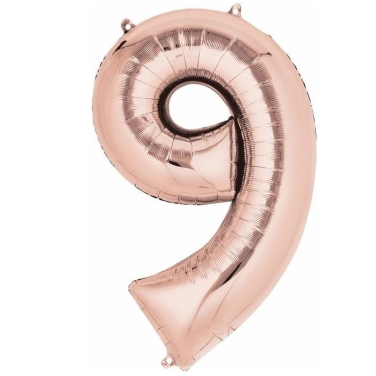 Q2party Folieballon Cijfer 9 Rose goud - 36 Cm