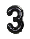Q2party Folie Ballon Cijfer 3 Zwart - 36 Cm