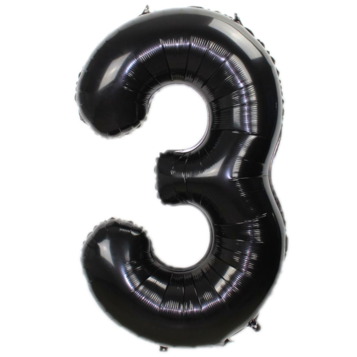 Q2party Folieballon Cijfer 3 Zwart - 36 Cm